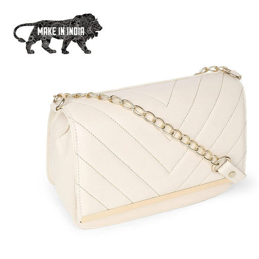 zubstore Womens Off-White Color Crossbody Slingbag Hand Bags Zoopme Creations 