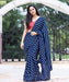 Sidhidata Textile Women's Dola Silk Foil Printed Saree With Unstitched Blouse Piece Foil Printed Saree Sidhidata Textile Blue 