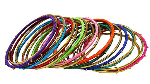 Shree Mauli Creation Multicolour Thread Multi Colour Thread Bangles Set of 24 for Women SMCB57 Jewellery Sets Shree Mauli Creations 