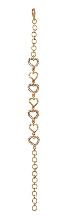JFL - Jewellery for Less Latest Gold Plated Heart Cz American Diamond Studded Adjustable Bracelet for Women and Girls. JFL 
