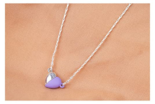 JFL - Jewellery for Less Silver Plated Magnetic Heart Pendant with Chain for Women and Girls. JFL 