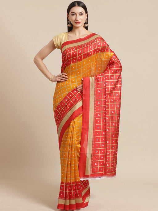 SVB Saree Yellow And Red Mysore silk saree SAREES SVB Sarees 