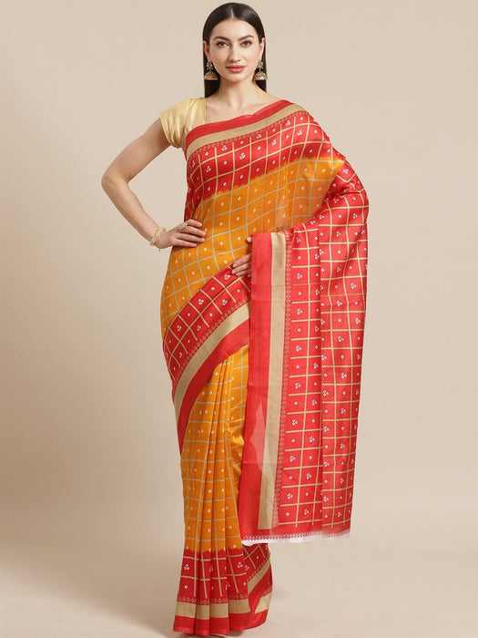 SVB Saree Yellow And Red Mysore silk saree SAREES SVB Sarees 