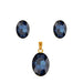 JFL - Jewellery For Less Latest One Gram Gold Plated Fancy Crystal Pendant with Earrings for Women & Girls ( Monteno Blue ) JFL 