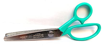 Shalimar Brand 8" Inches Zig Zag Scissor for Cloth Cutting Tailoring Work Mild Steel, Rubber Coated Ergonomic Handle ,Ultra-Sharp Professional Peaking Shears for Sewing, Craft, Dressmaking, Fabrics Art and Craft scissors Shalimar 