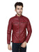 Garmadian Men's PU Leather Jacket (Maroon, Large) Jackets Demind Fashion 