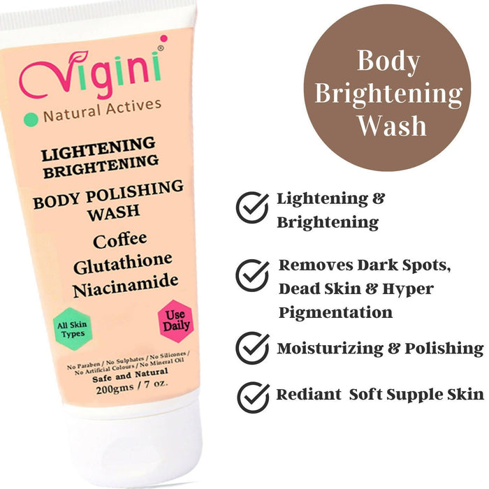Vigini Body Lightening Whitening Glutathione Underarms Polishing Soap Free Wash + Under Eye Cream body Care Global Medicare Inc 