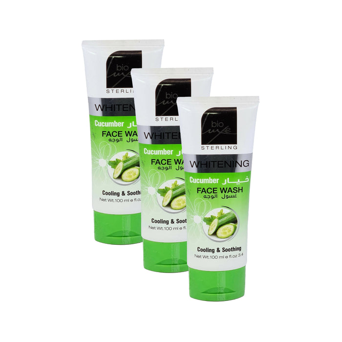 Bio Luxe Whitening Cucumber Face Wash - 100ml (Pack Of 3) Face Wash Health And Beauty 