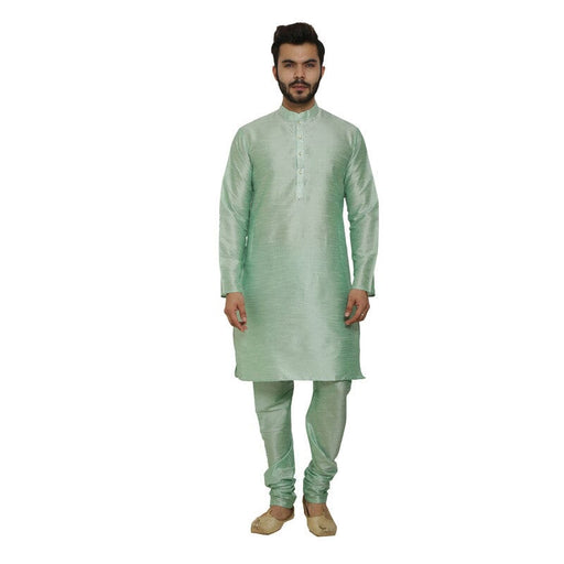 AAZ WEAR Traditional Kurta Pyjama Set for Men Ethnic Wear for Men Wedding /Pooja Occasion or Regular Use Kurta Set MINT GREEN Men Indo-Western with Dhoti Pant AROSE ENTERPRISES 