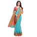 Sidhidata Women's Kota Doria Cotton Manipuri Saree With Unstitched Blouse Piece Cotton Manipuri Saree Sidhidata Textile Sky Blue 