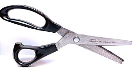 Shalimar Brand 10" Professional Zig Zag Scissor for Cloth Fabric Cutting and Tailoring Work,Mild Steel, Ergonomic Grips,Ultra-Sharp, Pinking Shears for Sewing, Craft, Dressmaking, Fabrics Art and Craft 10 Inches scissors Shalimar 