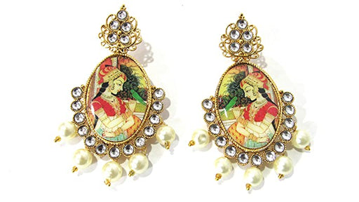 SHREE MAULI CREATION White Alloy White Stone Drop Festive Earring for Women Jewellery Sets Shree Mauli Creations 