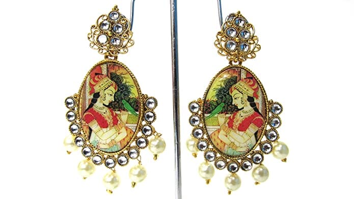 SHREE MAULI CREATION White Alloy White Stone Drop Festive Earring for Women Jewellery Sets Shree Mauli Creations 