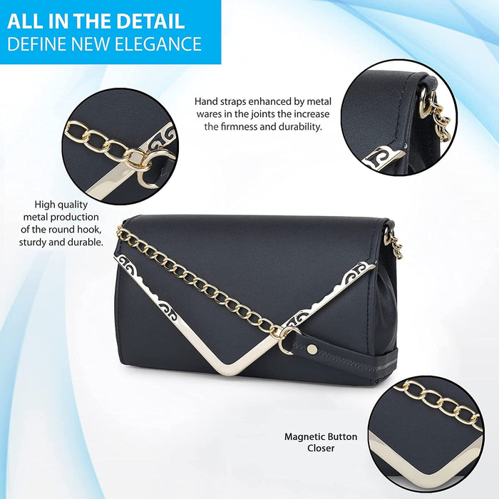 zubstore Crossbody Black Colour Slingbag For Womens & Girls Hand Bags Zoopme Creations 