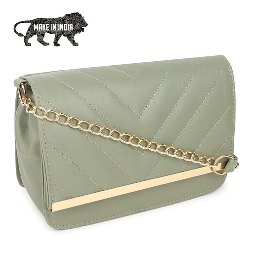zubstore Womens Pista Green Color Crossbody Slingbag Hand Bags Zoopme Creations 