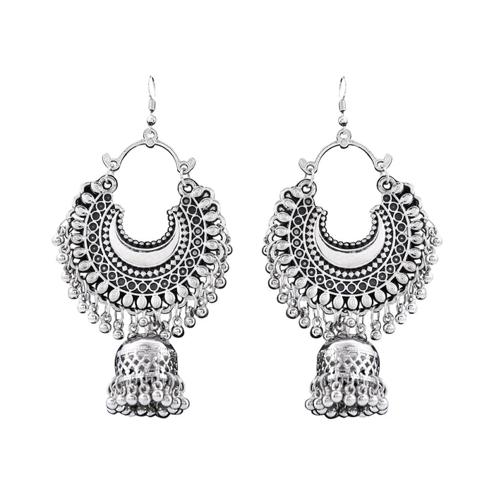 Aradhya Stylish Alloy Metal Silver Oxidised Jhumki Drop Chandbali Earrings for Women and Girls… Artifical Jewellery Aradhya Jewellery 