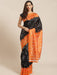 SVB Saree Orange And Black Bandhani Print Saree SAREES SVB Sarees 