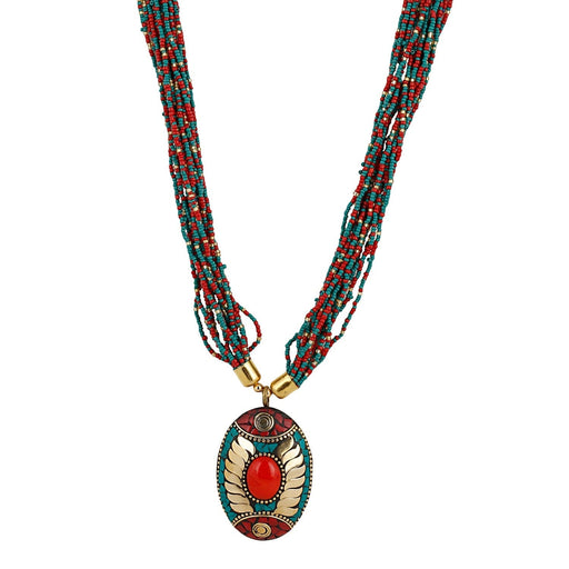 Aradhya Multicolour Tibetan Style Beads Necklace for Women Artifical Jewellery Aradhya Jewellery 