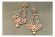 JFL - Jewellery for Less Gold Tone Floral Cz LCD Diamond and Polki Stone Studded Dangler Earrings for Women and Girls JFL 