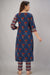 SVARCHI Women's Cotton Cambric Embroidered Straight Kurta & Pant Set (Blue & Red) Women Kurtis VEDIKAS 
