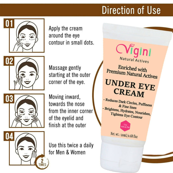 Vigini Under Eye Lift Bye Bye Dark Circle Wrinkles Puffiness Fine Lines Removal Gel Cream Radiant Boosting Men Women 20g health & wellness Global Medicare Inc 