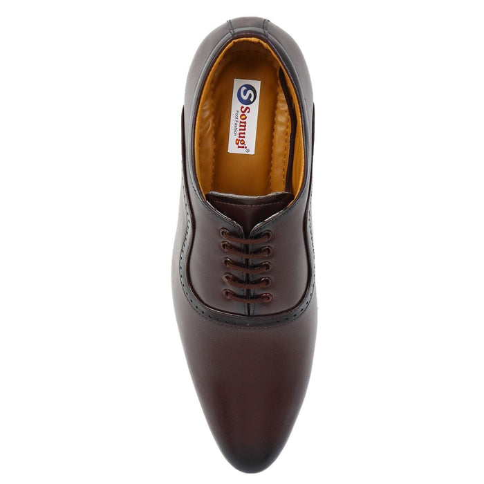 Somugi Brown Lace up Formal Shoes for Men made by Artificial Leather Formal Shoes Avinash Handicrafts 