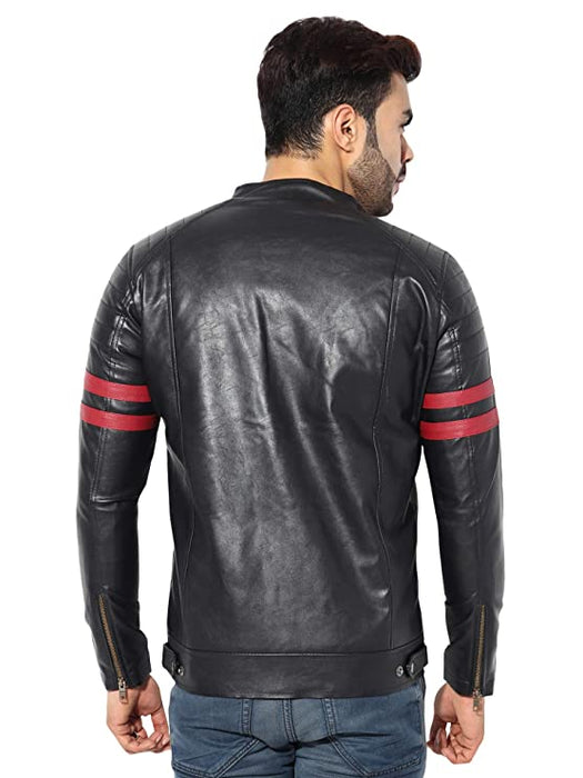 Garmadian Black Men's Pu Leather Jacket, Full Sleeve Designer Jacket Jackets Demind Fashion 