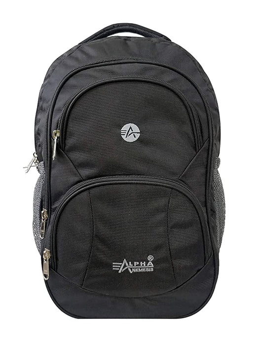 Alpha Nemesis Casual Waterproof Laptop Backpack/Office Bag/School Bag/College Bag/Business Bag/Unisex Travel Backpack Made With Waterproof polyester 38 Ltrs Black Laptop Backpack bags Alpha Nemesis 