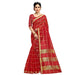 Sidhidata Women's Kota Doria Pure Cotton Saree With Unstiched Blouse Piece Pure Cotton Saree Sidhidata Textile Red 