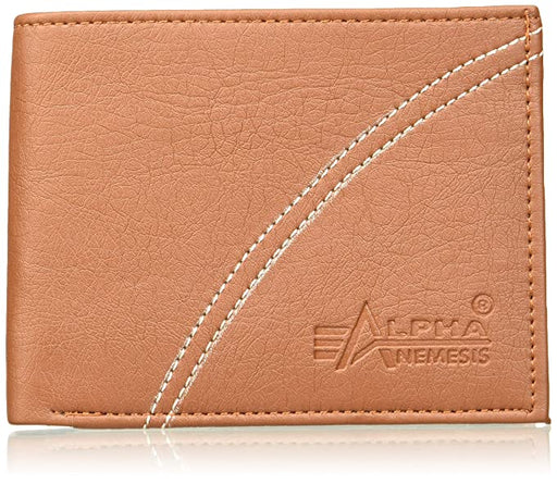 Alpha Nemesis Brown Men's Wallet (Curve Stitch) wallets Alpha Nemesis 