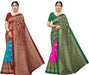SVB Saree Green And Red Colour Mysore Silk Saree pack of 2 SAREES SVB Sarees 