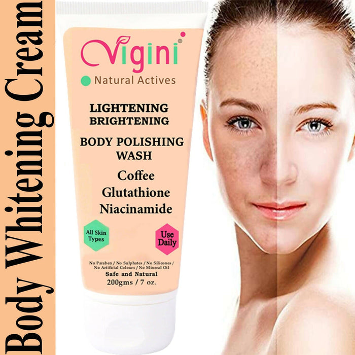 Vigini Natural Skin Whitening Lightening Brightening Fairness Body Polishing Day Night Gel Cream Men Women 100g health & wellness Global Medicare Inc 