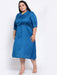 FAZZN Plus Size Blue Colour Half Sleeves Dress Dresses Haul Chic 