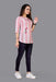 Pure cotton very Beautiful Pink Color V-Neck Three-Quarter Sleeves Tunics for collage girl and Women Fab Zone 