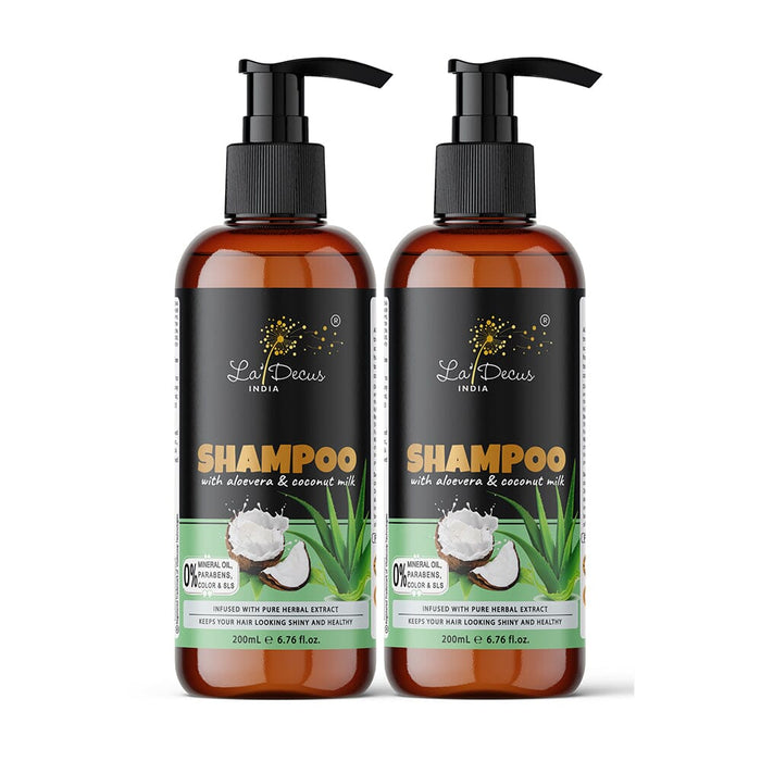 La'Decus India Aloevera Coconut Milk Shampoo 200ml Pack of 2 hair care Vitalscoop technologies 