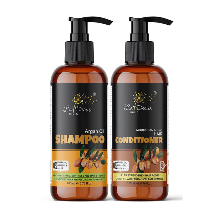 La'Decus India Argan Shampoo and Conditioner Combo Pack (2x200ml)-400ml hair care Vitalscoop technologies 