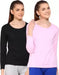 Ap'pulse Solid Women Round Neck Black, Pink T-Shirt (Pack of 2) T SHIRT sandeep anand 
