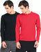 Ap'pulse Solid Men Mandarin Collar Black, Red T-Shirt (Pack of 2) T SHIRT sandeep anand 