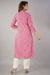 SVARCHI Women's Cotton Cambric Zig Zag Printed Straight Kurta (Pink) Women Kurtis VEDIKAS 