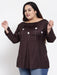 FAZZN Plus Size Rayon Brown Colour Tops Dresses Fazzn 