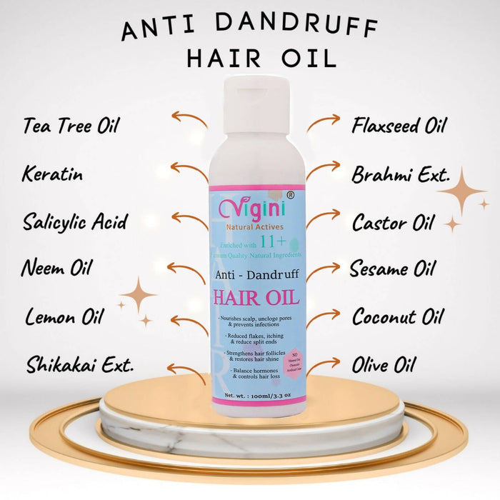 Vigini Anti Dandruff Pre Shampoo Revitalizer Tonic Hair + Early Zero Greying Prevention Oil Hair Care Global Medicare Inc 