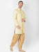 Anil Kumar Ajit Kumar Self Design Golden Banarasi Jamawar Sherwani Men Indo-Western with Dhoti Pant ANIL KUMAR AJIT KUMAR DESIGNER WEAR PVT LTD 
