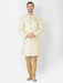 Anil Kumar Ajit Kumar Self Design Banarasi Jamawar Sherwani Golden Men Indo-Western with Dhoti Pant ANIL KUMAR AJIT KUMAR DESIGNER WEAR PVT LTD 
