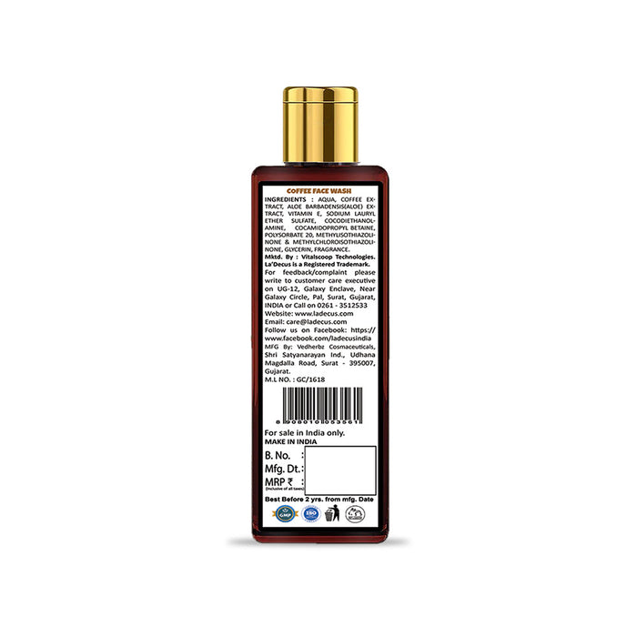 La'Decus India Coffee Foaming Face Wash (100 ml) face wash Vitalscoop technologies 