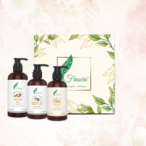 Customized Gift Kit for Argan Oil Lovers (3 Items -Argan Oil Hair Care, Argan Oil Body Lotion) Personal Care FRESCIA 
