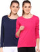 Ap'pulse Solid Women Round Neck Dark Blue, Dark Pink T-Shirt (Pack of 2) T SHIRT sandeep anand 