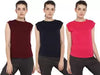 Ap'pulse Solid Women Round Neck Dark Blue, Maroon, Pink T-Shirt (Pack of 3) T SHIRT sandeep anand 