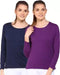 Ap'pulse Solid Women Round Neck Purple, Dark Blue T-Shirt (Pack of 2) T SHIRT sandeep anand 