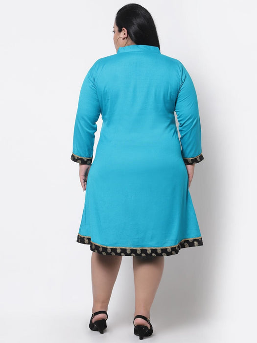 FAZZN Plus Size Firozi Colour Full Sleeves Dress Dresses Haul Chic 