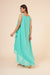 Copy of Women's Halter Neck Ruffle Drape Georgette Party/ Evening Dress in Sea Green Clothing Ruchi Fashion S 